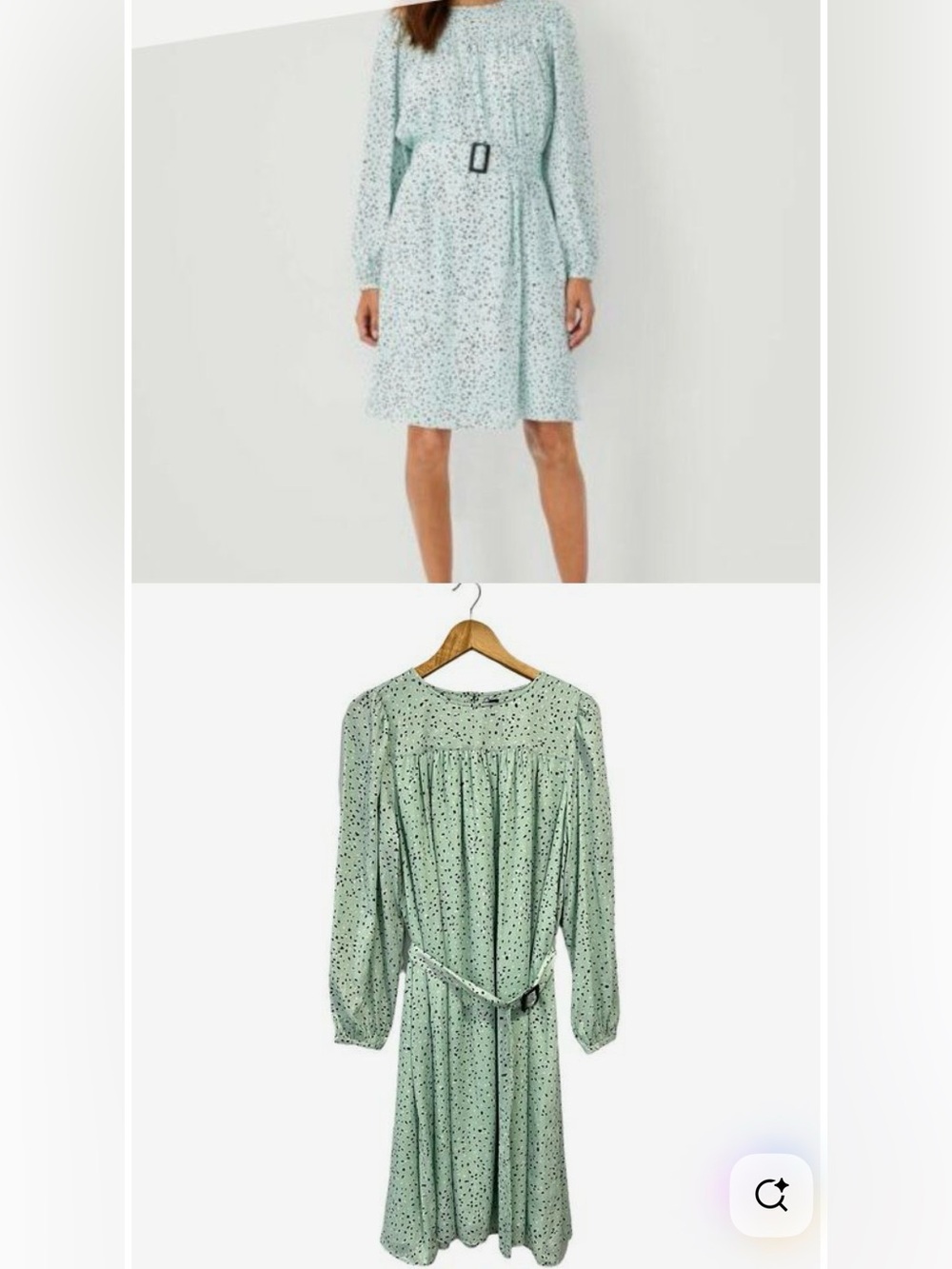 Ann Taylor speckled belted flare dress in Spring Dew mint green size L (no belt)